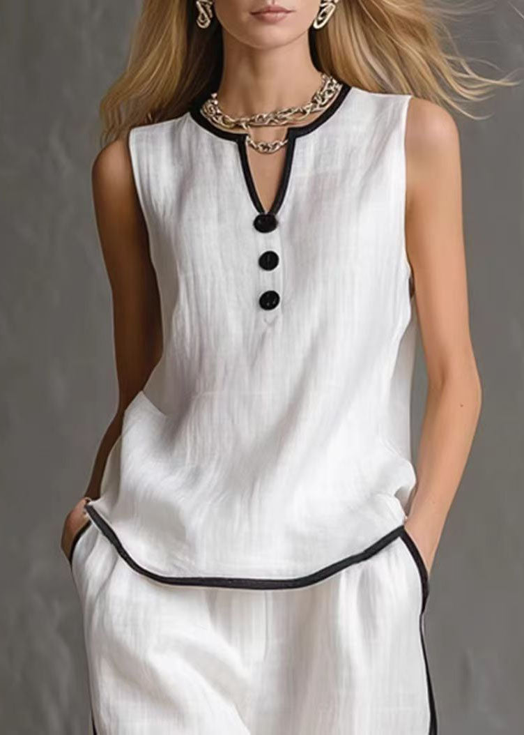 Dames Tweedelige Set V-hals Patchwork Zomerstijl 3