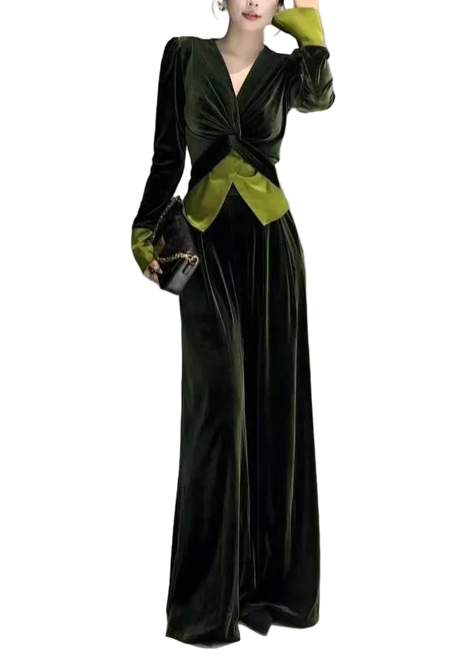 Dames Tweedelige Set V-hals Stijl 0