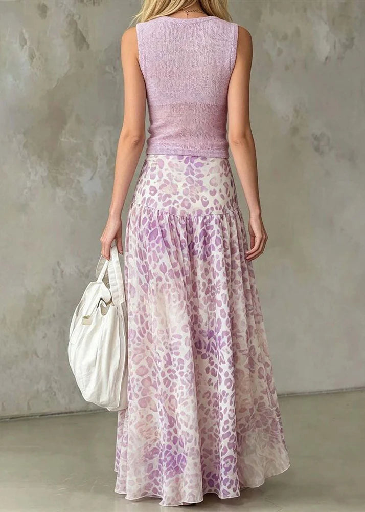 Dames Tweedelige Set V-hals Top en Maxi Rok Zomerstijl 4