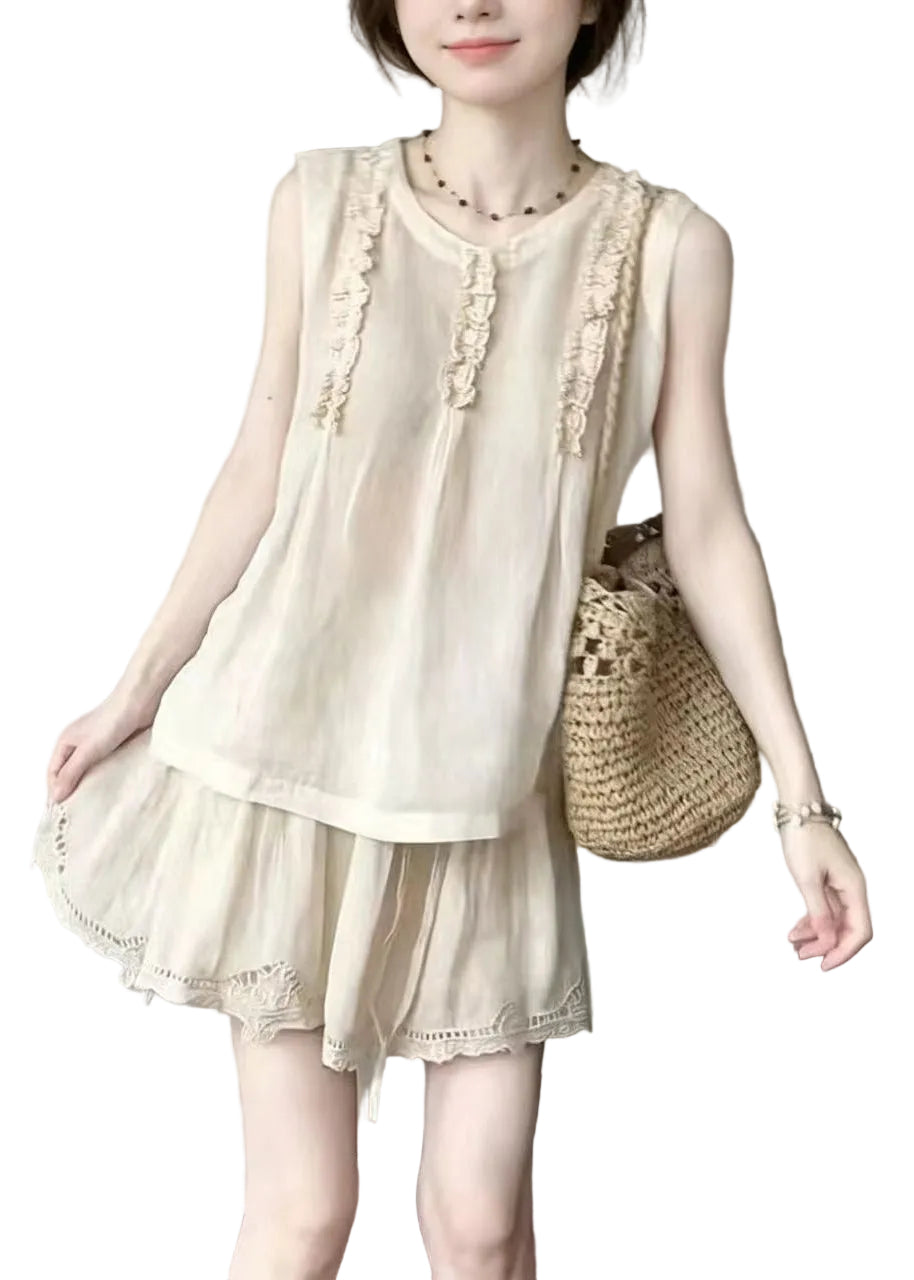 Dames Tweedelige Set Vintage Stijl Zonder Mouwen 0