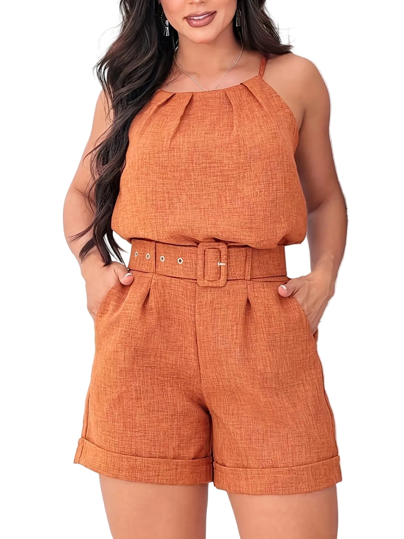 Dames Tweedelige Set met Hoge Taille en Mouwloze Top voor Zomerlook 2