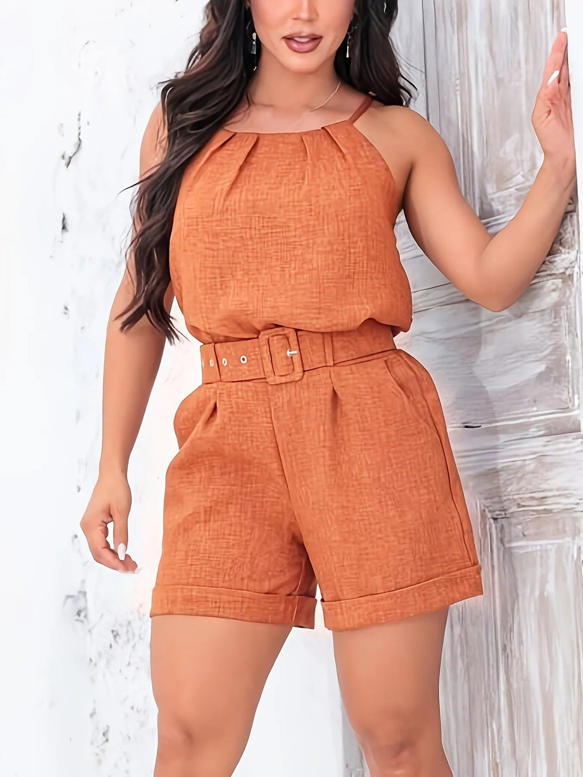 Dames Tweedelige Set met Hoge Taille en Mouwloze Top voor Zomerlook 3