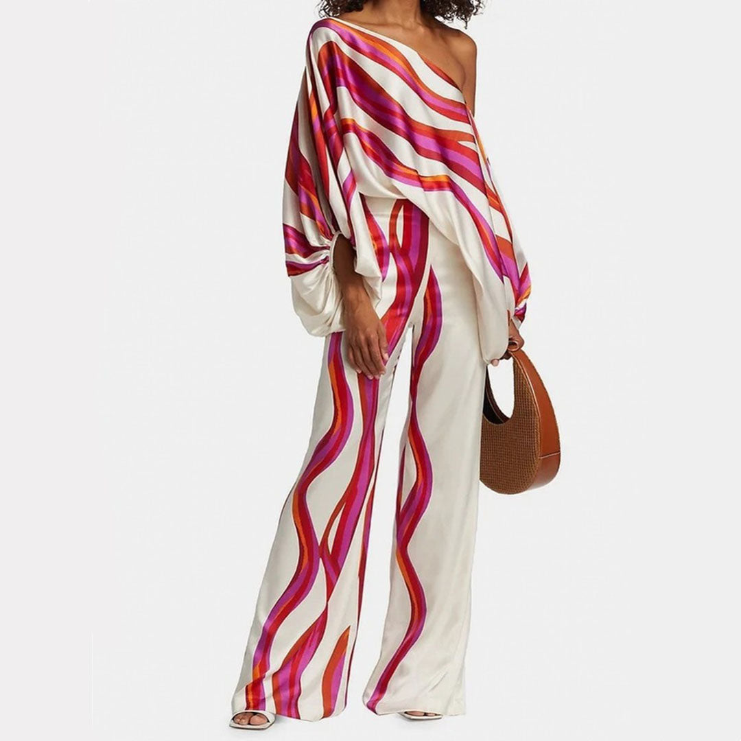 Dames Tweedelige Set met Verfijnde Prints 0