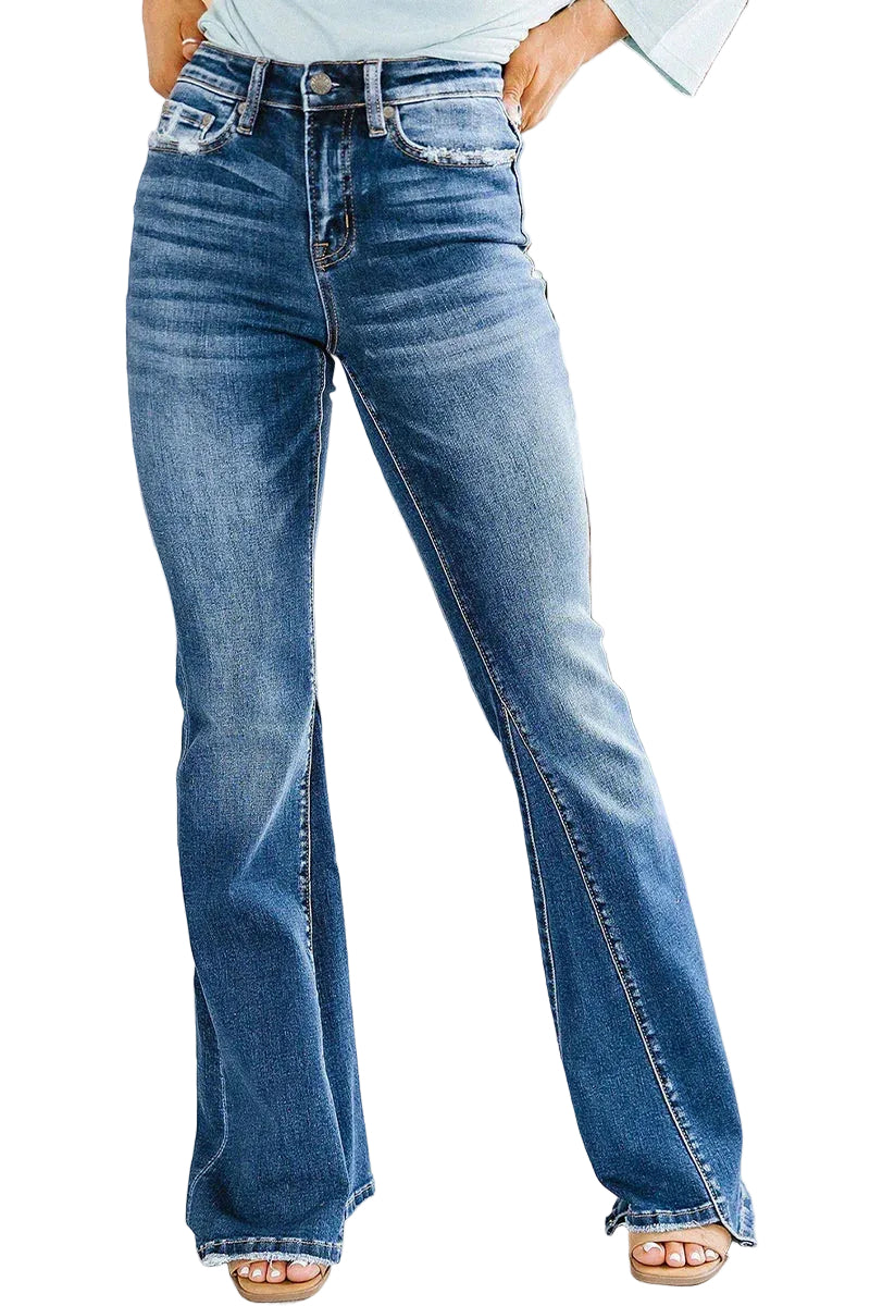 Dames Uitlopende Jeans Hoge Taille 0