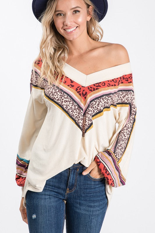 Dames V-Hals Blouse Bisschopsmouwen Katoen 2