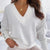 Dames V-Hals Trui Casual Ademend Katoenmix 6