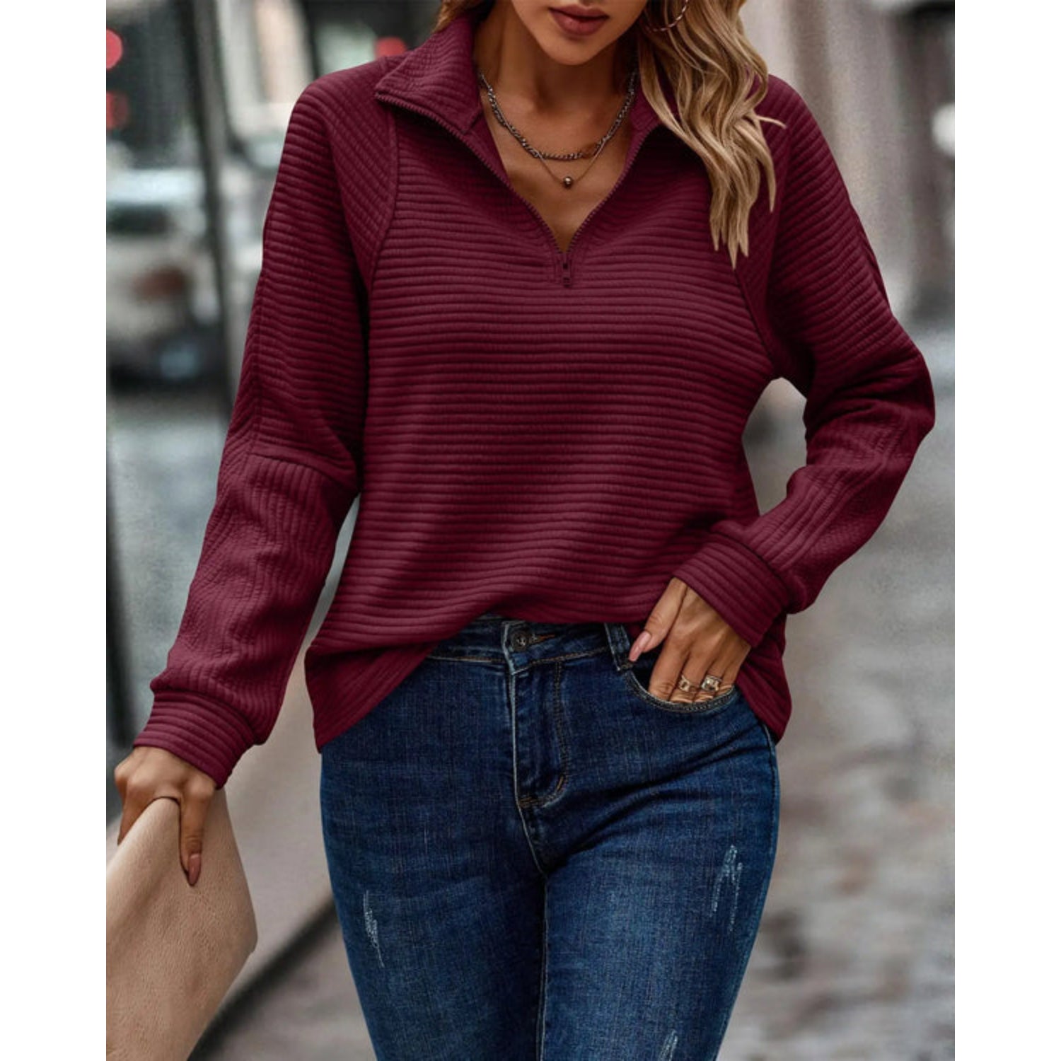 Dames V-Hals Trui Elegante Stijl Katoen en Zijde 5