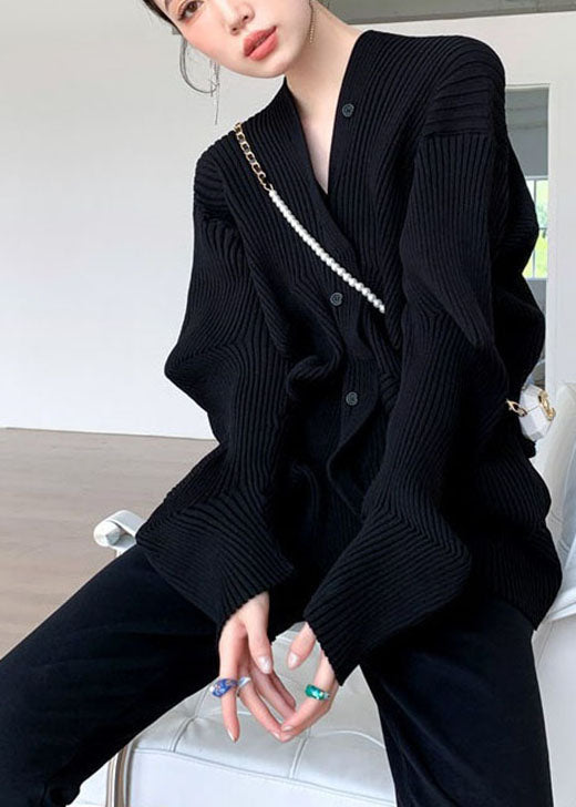 Dames V-hals Sweater met Asymmetrisch Ontwerp 2