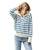 Dames V-hals Trui met Streepdesign 0