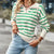 Dames V-hals Trui met Streepdesign 2