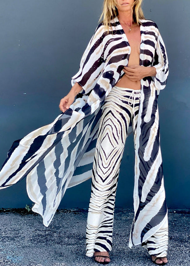Dames Vest Asymmetrisch Zebrapatroon Zomerstijl 2