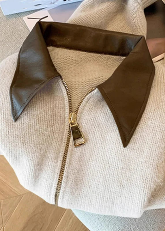 Dames Vest Casual Met Peter Pan-kraag En Ritssluiting 2