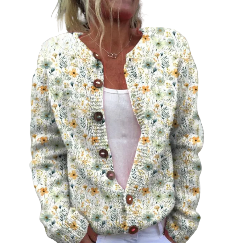 Dames Vest Met Bloemenprint Stijlvol 0