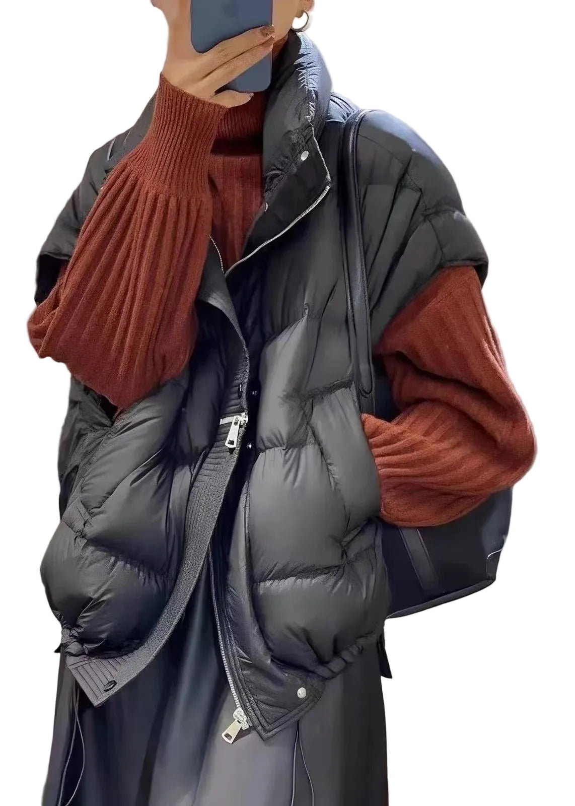 Dames Vest Met Ritssluiting En Trekkoord Comfortabel Model 0
