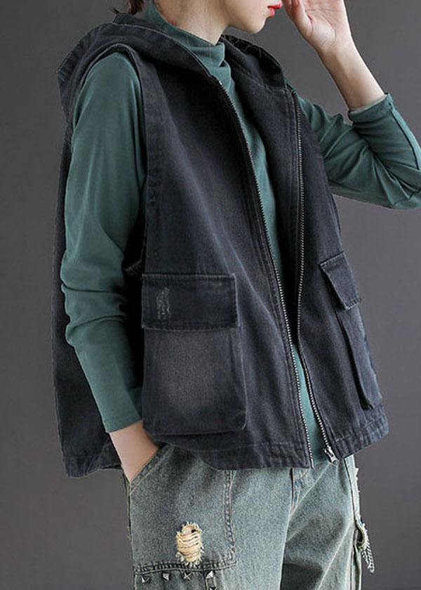 Dames Vest Mouwloos met Capuchon in Patchwork Stijl 1
