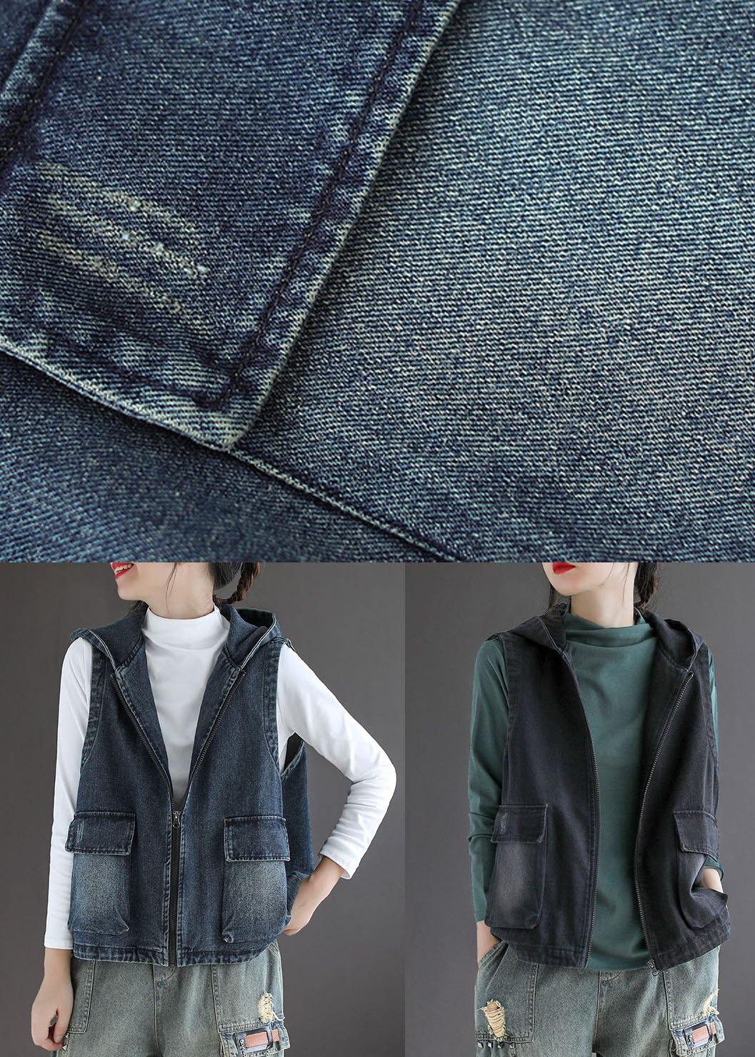 Dames Vest Mouwloos met Capuchon in Patchwork Stijl 4