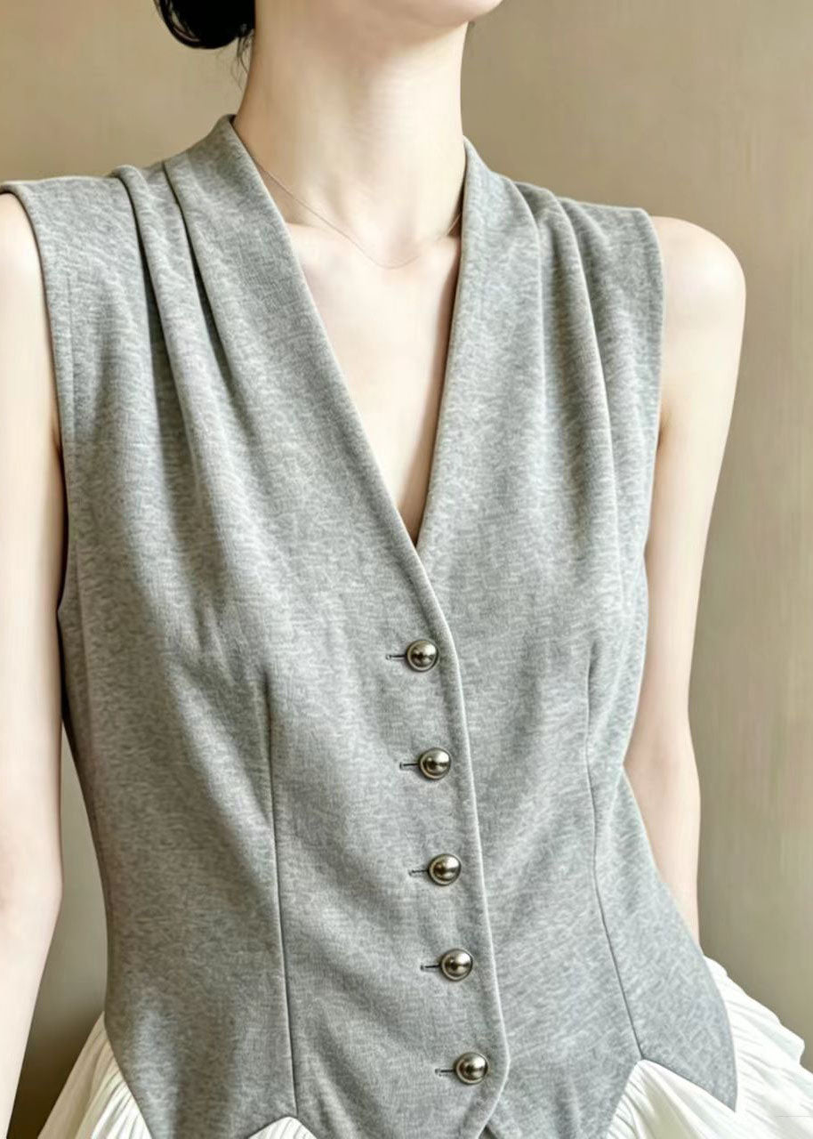Dames Vest Patchwork Ruches Gerimpeld Zomerstijl 3