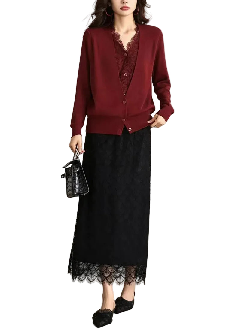 Dames Vest V-hals Patchwork Losse Pasvorm 3