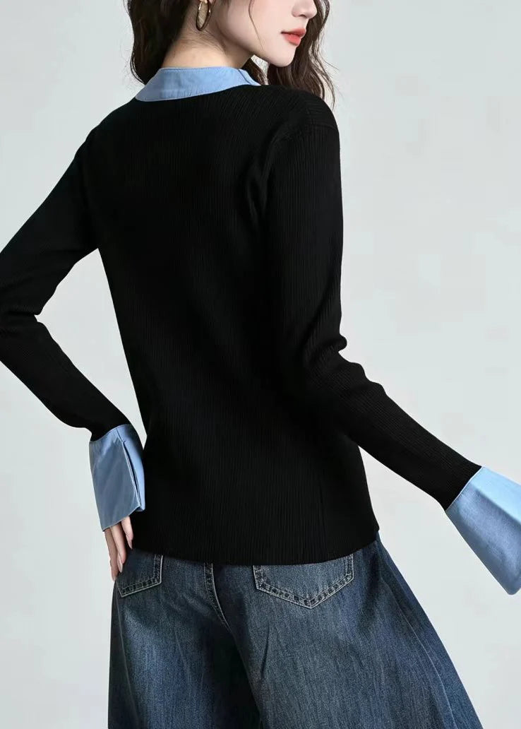 Dames Vest V-hals Patchwork Slim Fit Herfst 4