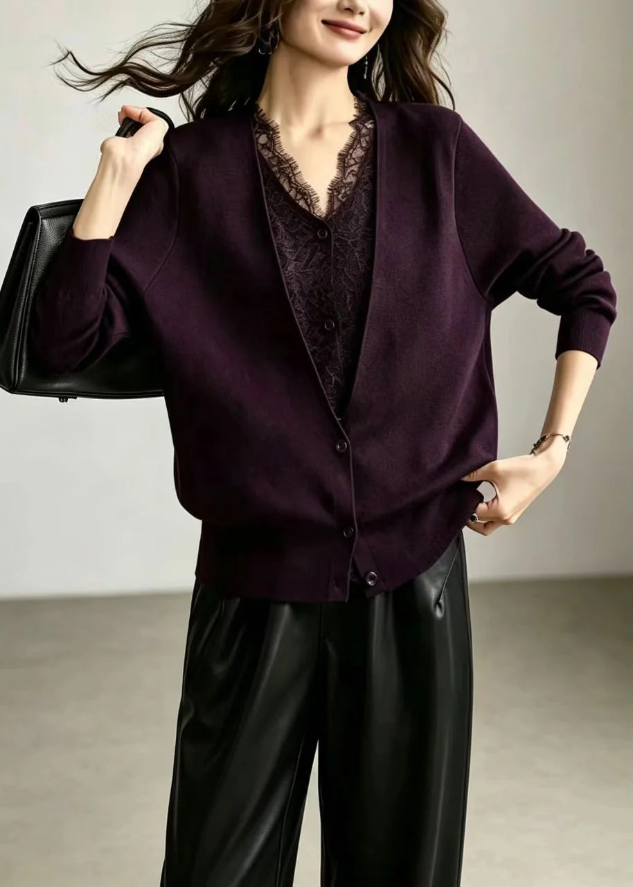 Dames Vest V-hals met Kanten Patchwork Stijlvol voor Herfst 1