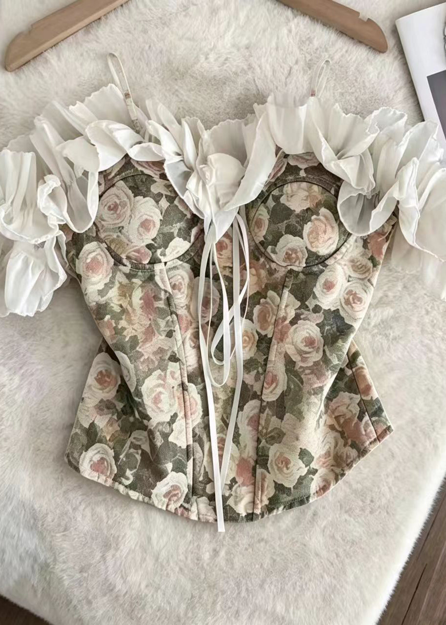 Dames Vest met Ruches Zomerse Stijl 0