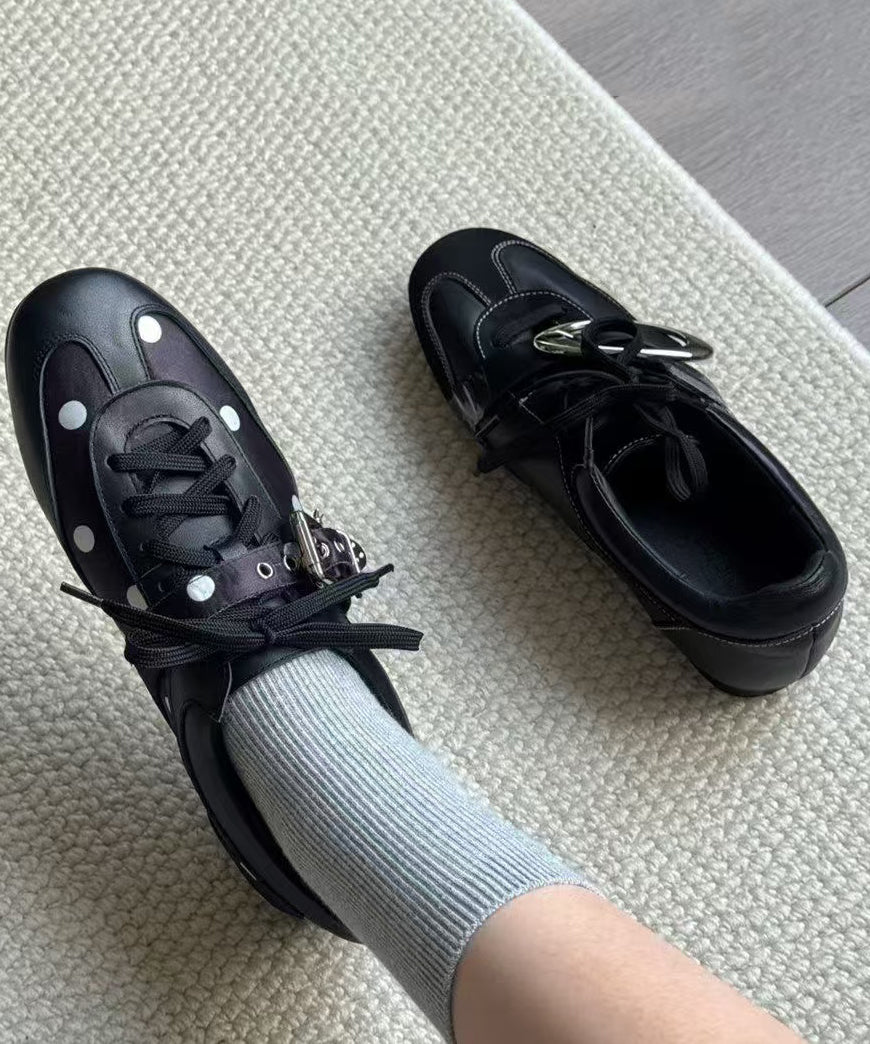 Dames Veterschoenen Met Stippen En Pailletten 0
