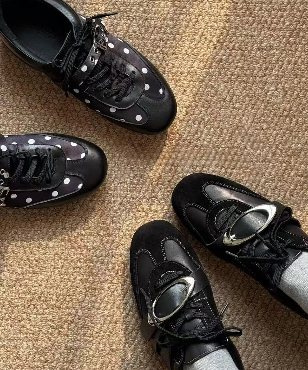 Dames Veterschoenen Met Stippen En Pailletten 4
