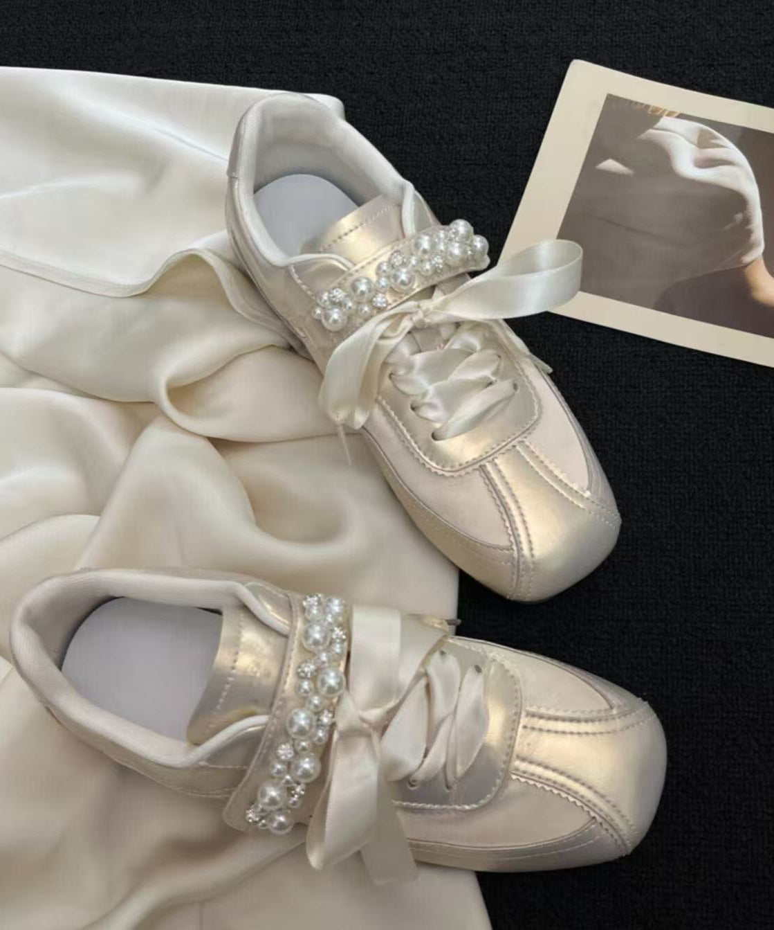 Dames Veterschoenen met Strik en Nagelkraal 0