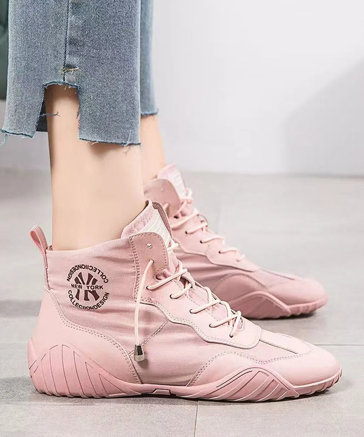 Dames Vetersneakers Met Hoge Schacht Casual Stijl 0