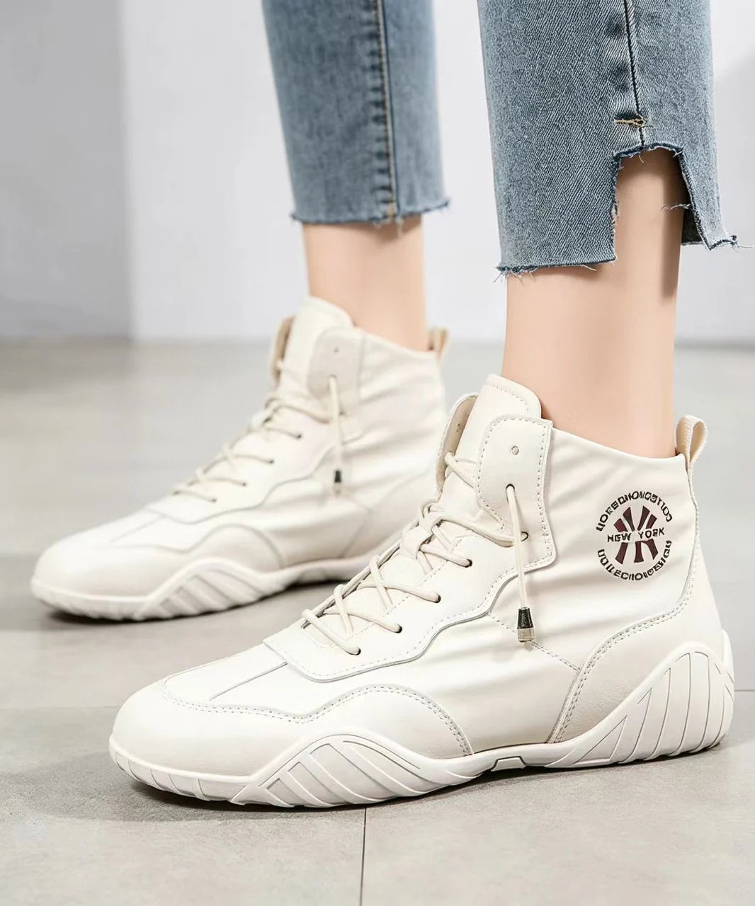 Dames Vetersneakers Met Hoge Schacht Casual Stijl 1