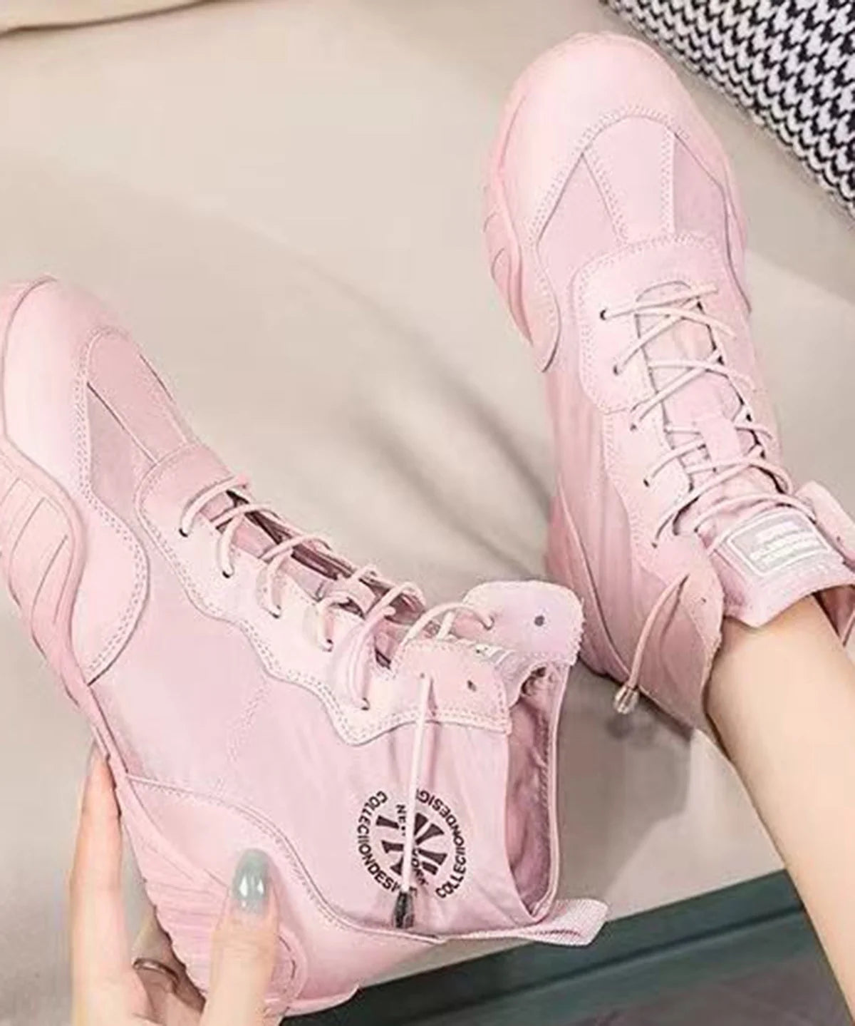 Dames Vetersneakers Met Hoge Schacht Casual Stijl 4