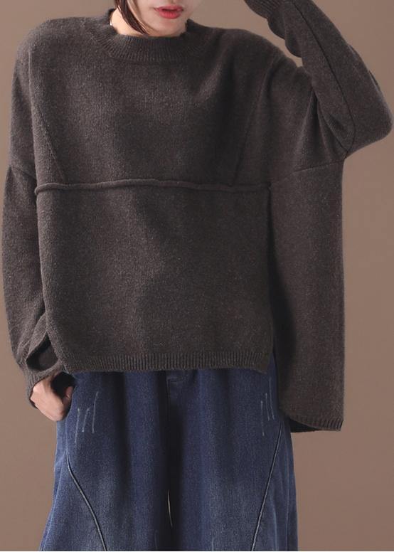 Dames Vintage Gebreide Top met Asymmetrische Zoom 1