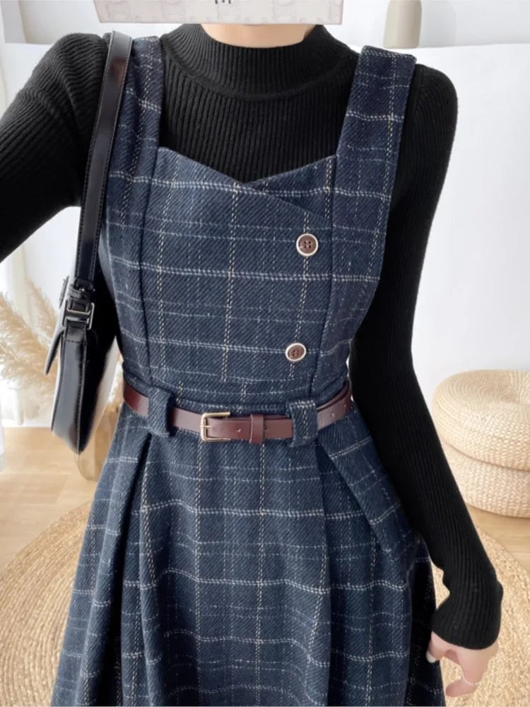 Dames Vintage Geruite Jurk Stijlvol 4