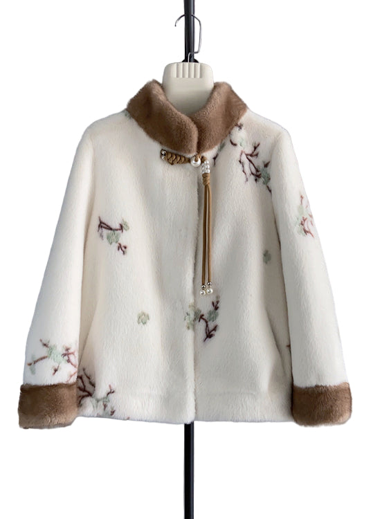 Dames Vintage Jasje met Opstaande Kraag en Kwastjes 0