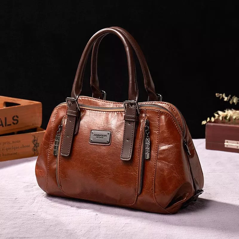 Dames Vintage Leren Tas Met Chic Ontwerp 1