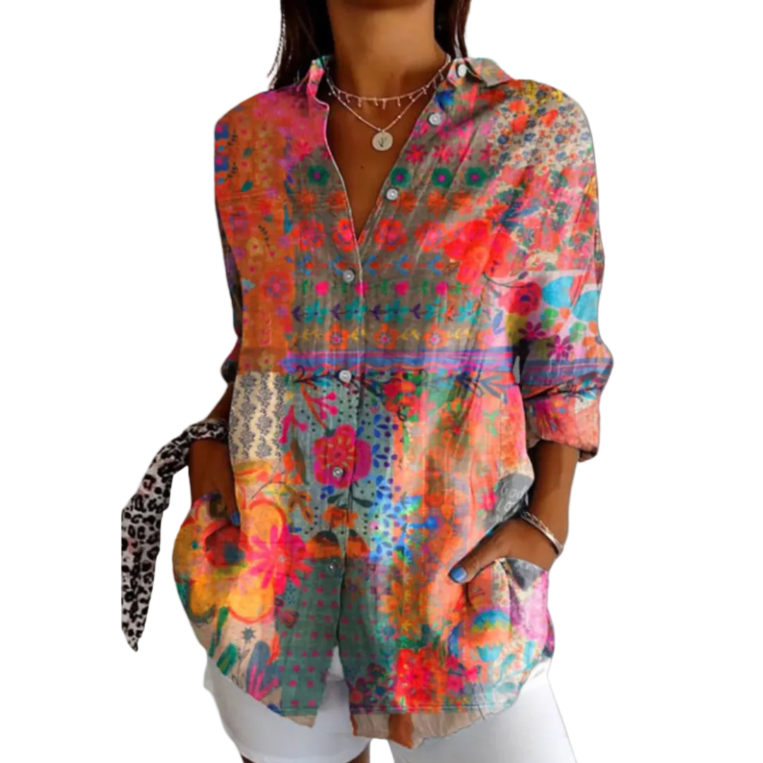 Dames Vintage Zomer Shirt Relaxed 0