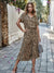Dames Vintage Zomerjurk Met Middenmouwen en Leopardenprint 13