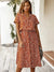 Dames Vintage Zomerjurk Met Middenmouwen en Leopardenprint 9