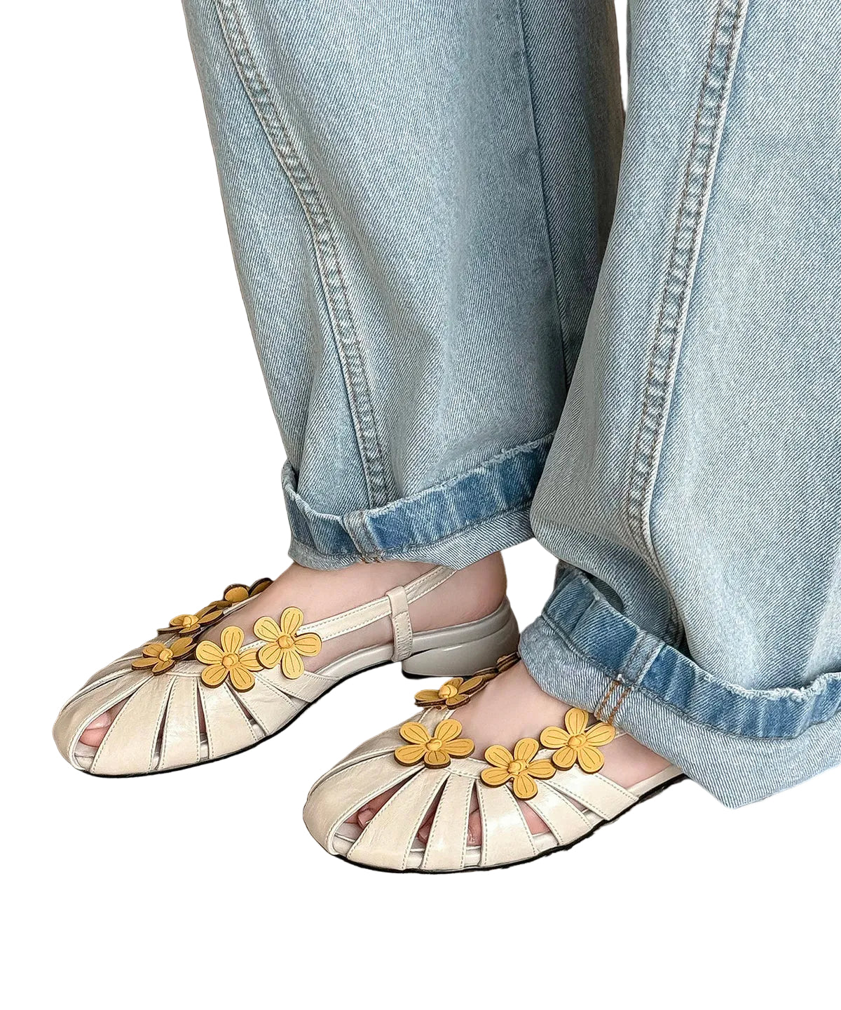 Dames Wandelsandalen Met Bloemenpatroon Gesplitst Design 2