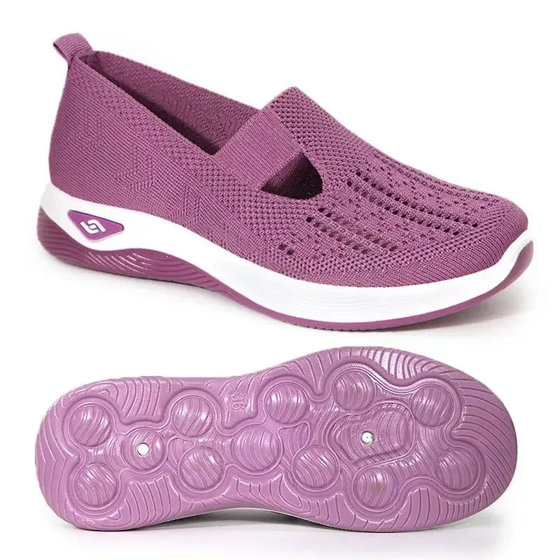 Dames Wandelschoenen Slip-On Ademend Textiel met Geheugenfoam 16