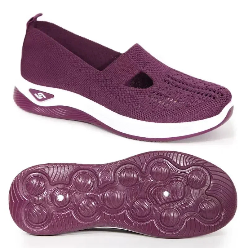 Dames Wandelschoenen Slip-On Ademend Textiel met Geheugenfoam 6