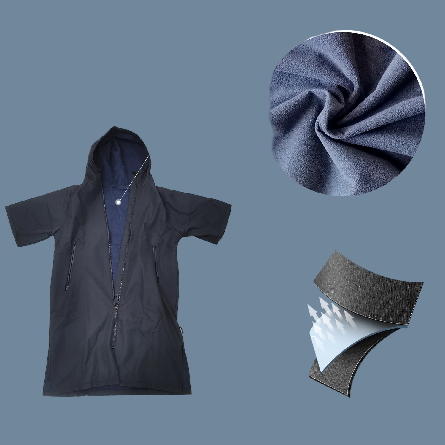 Dames Waterdichte Cape Korte Mouwen Polyester 1