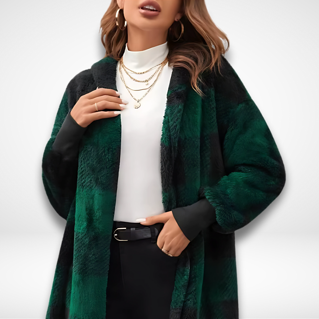 Dames Waterdichte Cardigan met Geruit Patroon 1