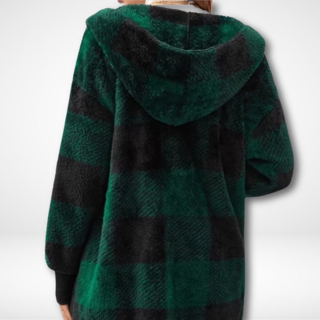 Dames Waterdichte Cardigan met Geruit Patroon 2