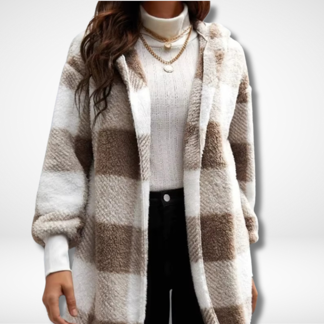 Dames Waterdichte Cardigan met Geruit Patroon 3