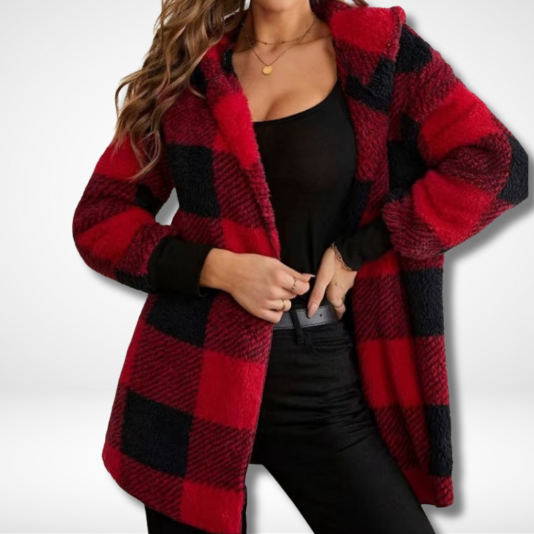 Dames Waterdichte Cardigan met Geruit Patroon 7