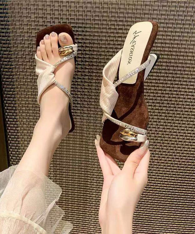 Dames Wedge Sandalen Beige Peep Toe 0