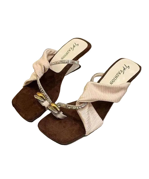 Dames Wedge Sandalen Beige Peep Toe 3