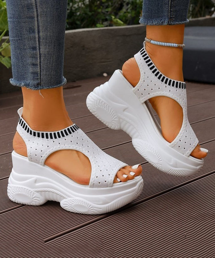 Dames Wedge Sandalen Peep Toe 2