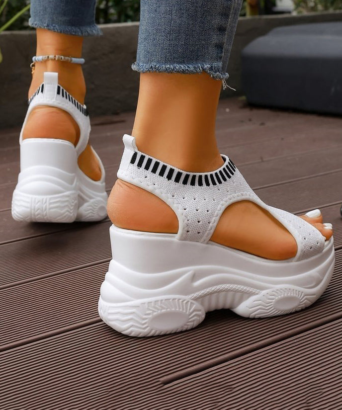 Dames Wedge Sandalen Peep Toe 4